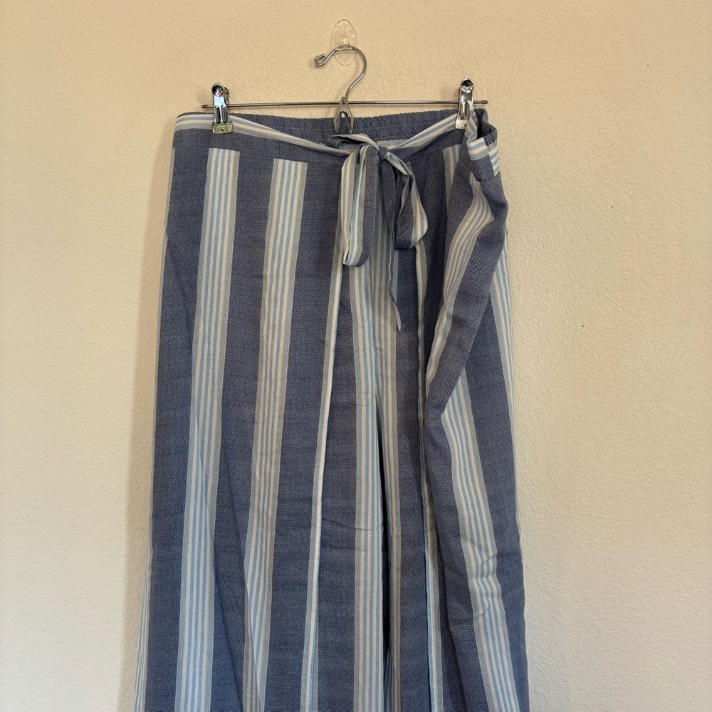 Summersalt Easy Breezy Eco Voile Wrap Beach Wide Leg Pants Blue - Picture 3 of 8